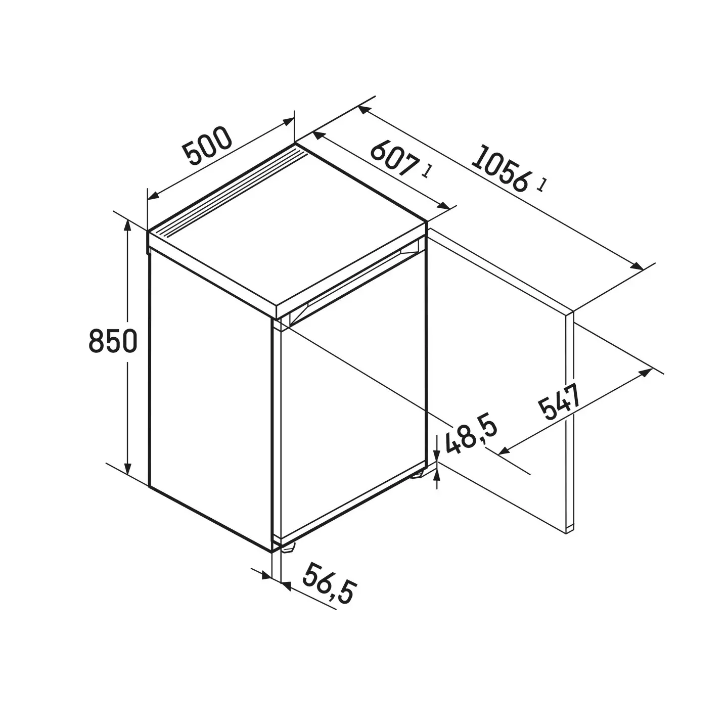 Réfrigérateur table top Liebherr KTE501 98 L 4 étoiles | Nimestore