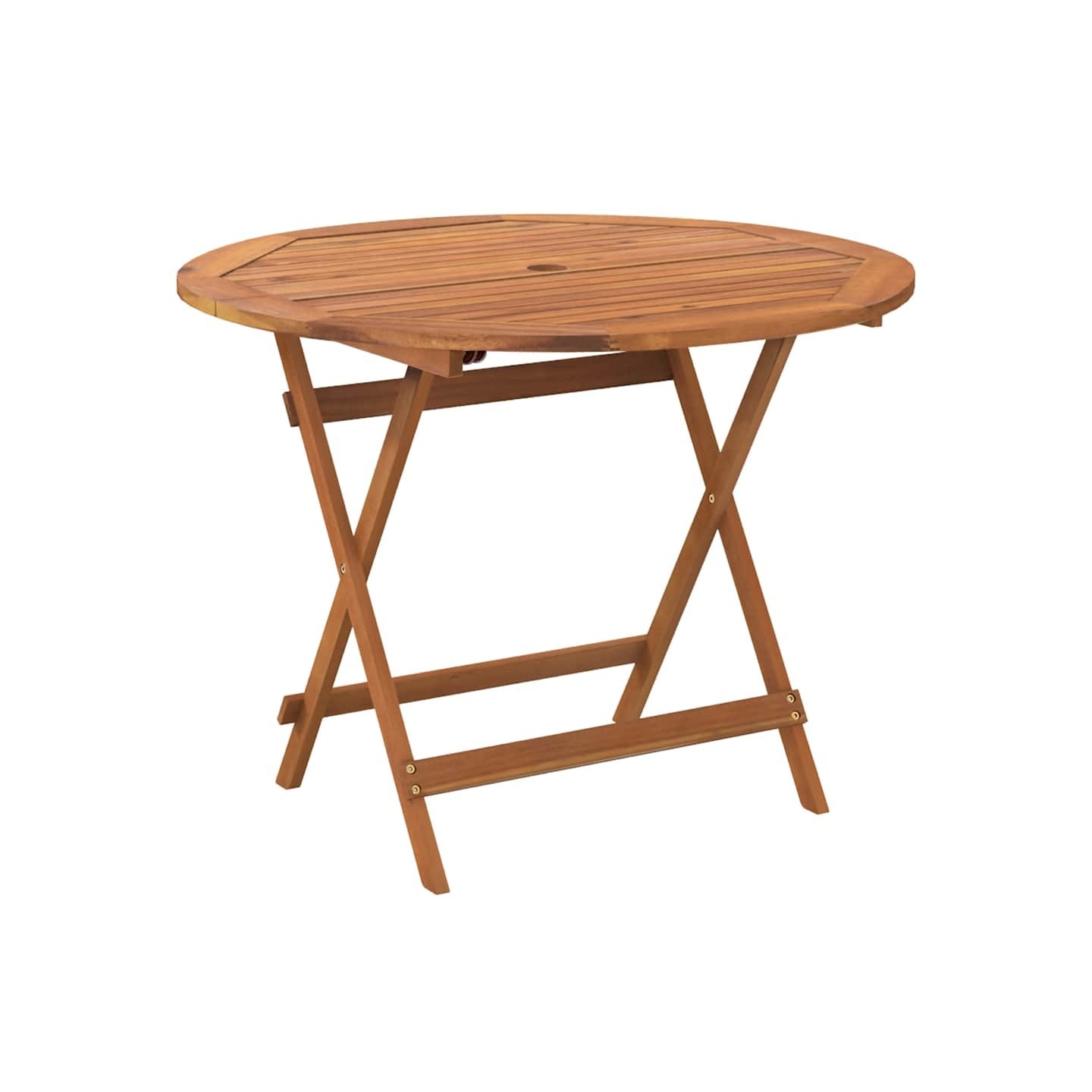 Table pliable de jardin Ø 90x75 cm Bois d'acacia solide
