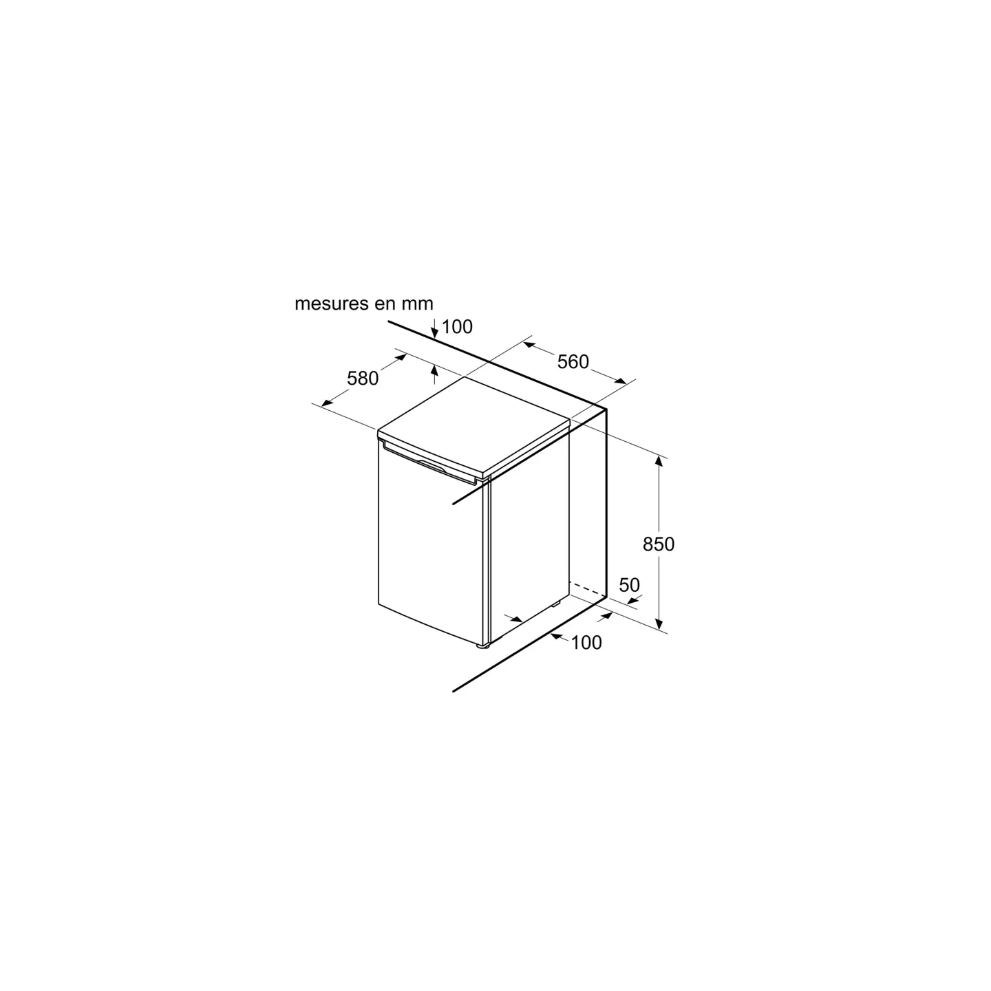 Réfrigérateur table top Bosch KTR15NWEB 134 L tout utile | Nimestore