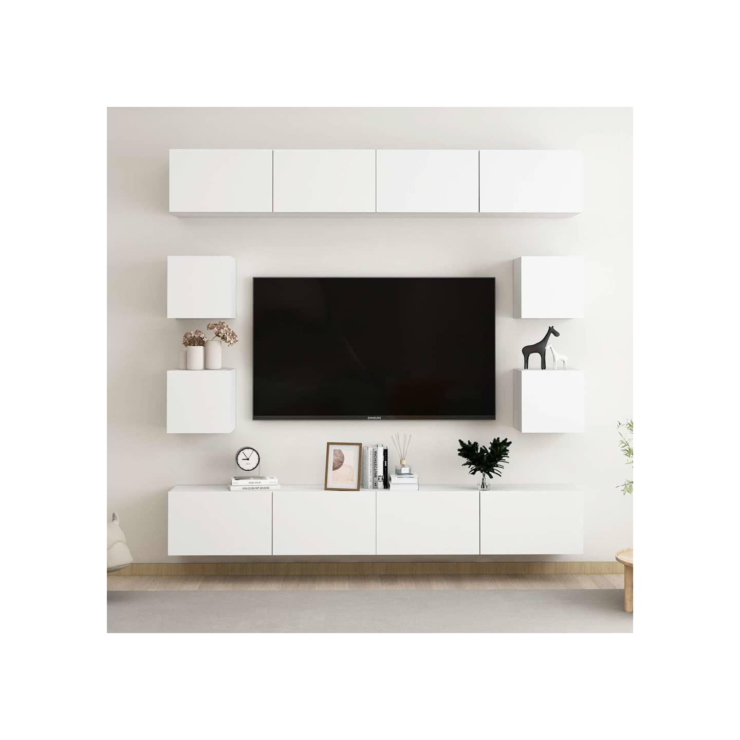 Ensemble de meubles TV 8 pcs Blanc Bois d'ingénierie