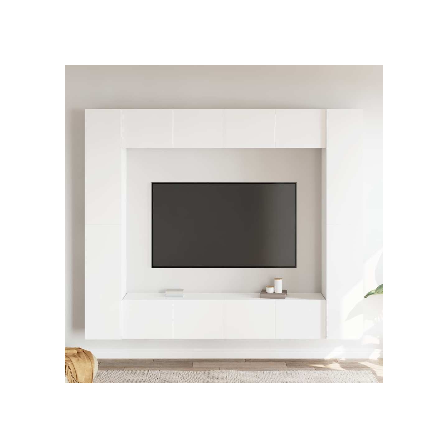 Ensemble de meubles TV 8 pcs Blanc Bois d'ingénierie