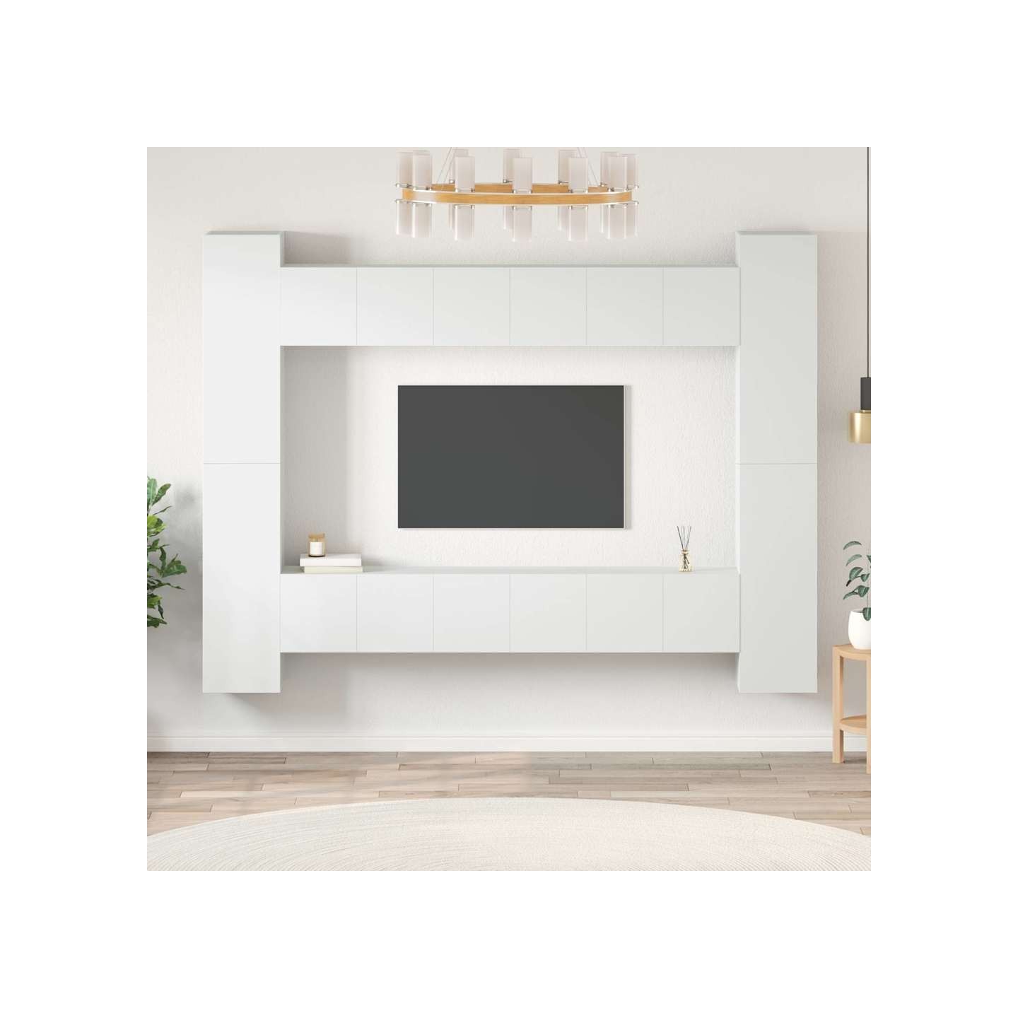 Ensemble de meubles TV 10 pcs Blanc Bois d'ingénierie