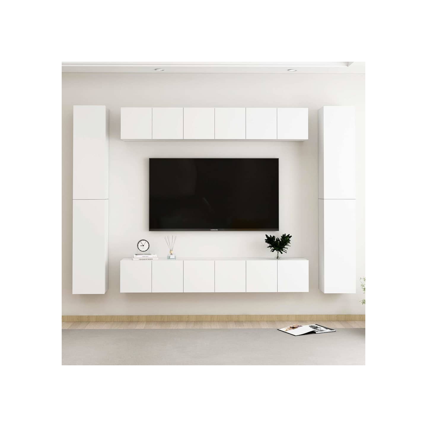 Ensemble de meubles TV 10 pcs Blanc Bois d'ingénierie