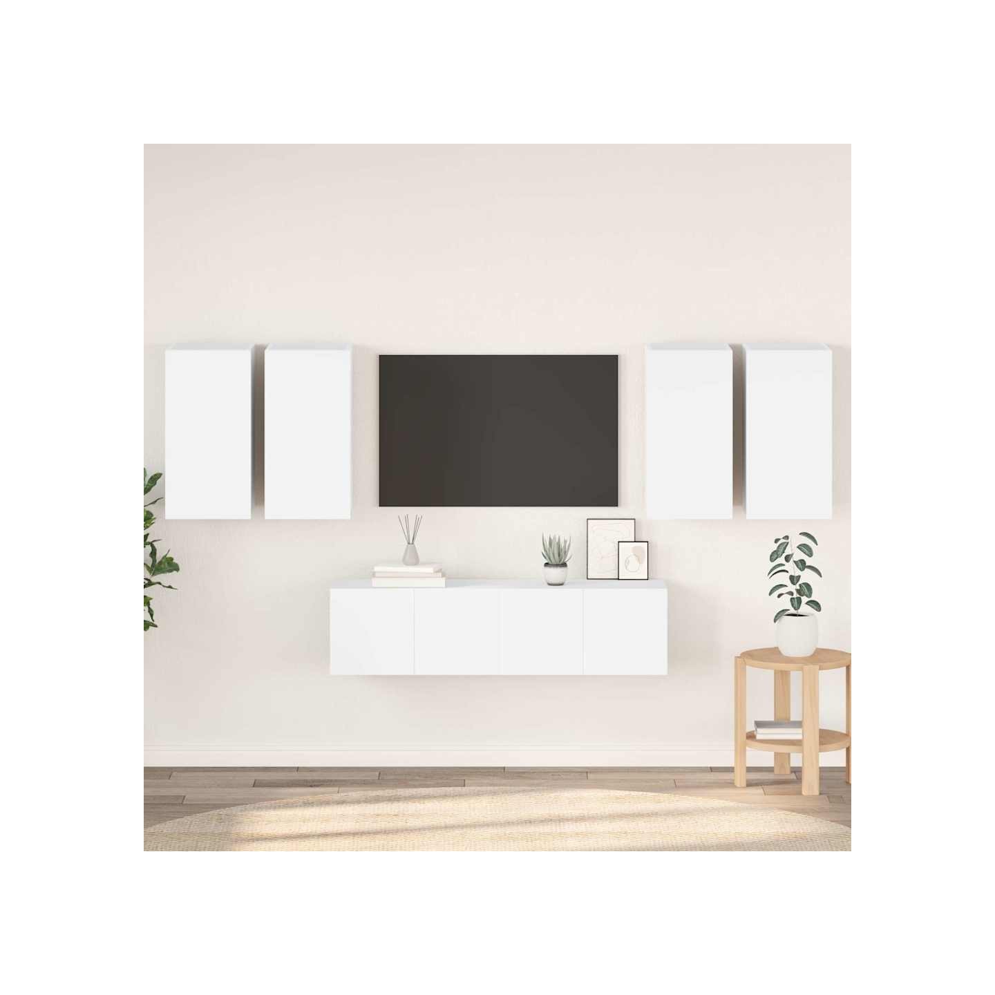 Ensemble de meubles TV 6 pcs Blanc Bois d'ingénierie
