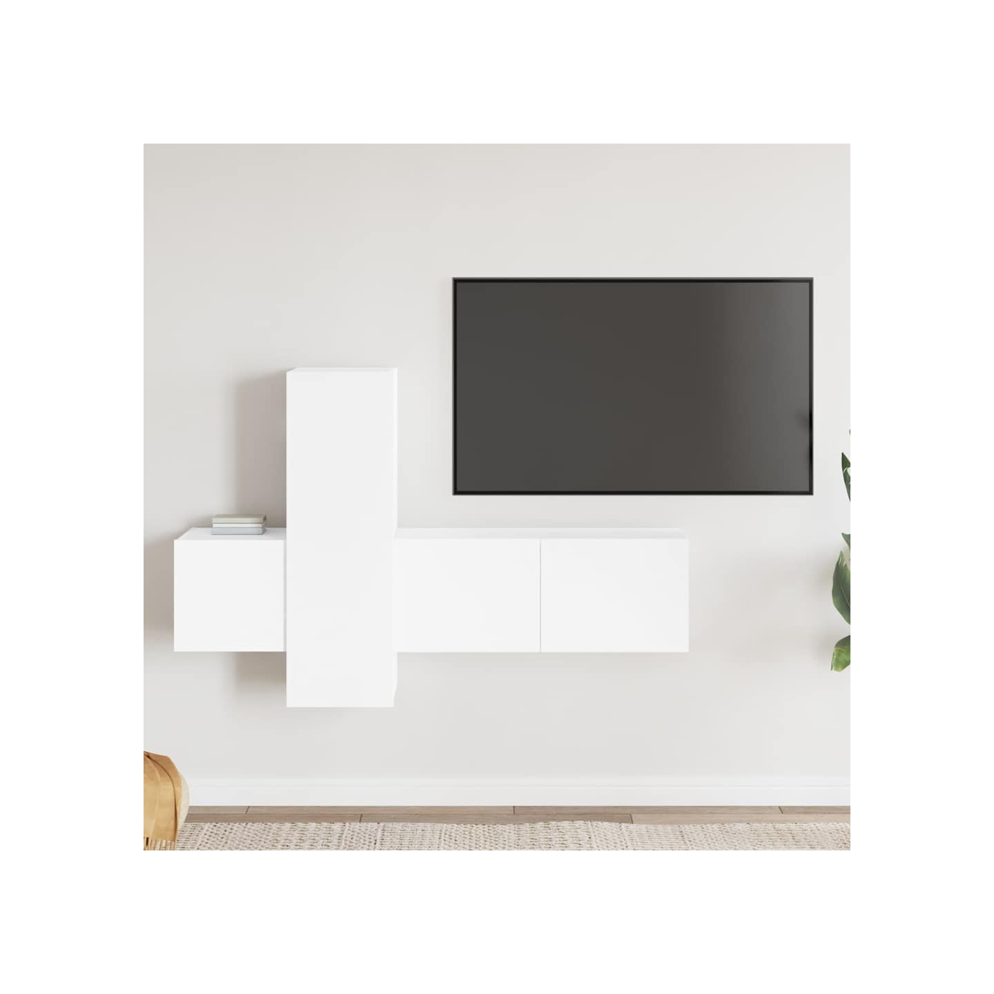 Ensemble de meubles TV 3 pcs Blanc Bois d'ingénierie