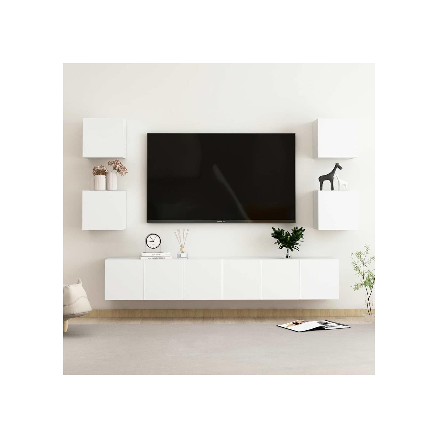 Ensemble de meubles TV 7 pcs Blanc Bois d'ingénierie