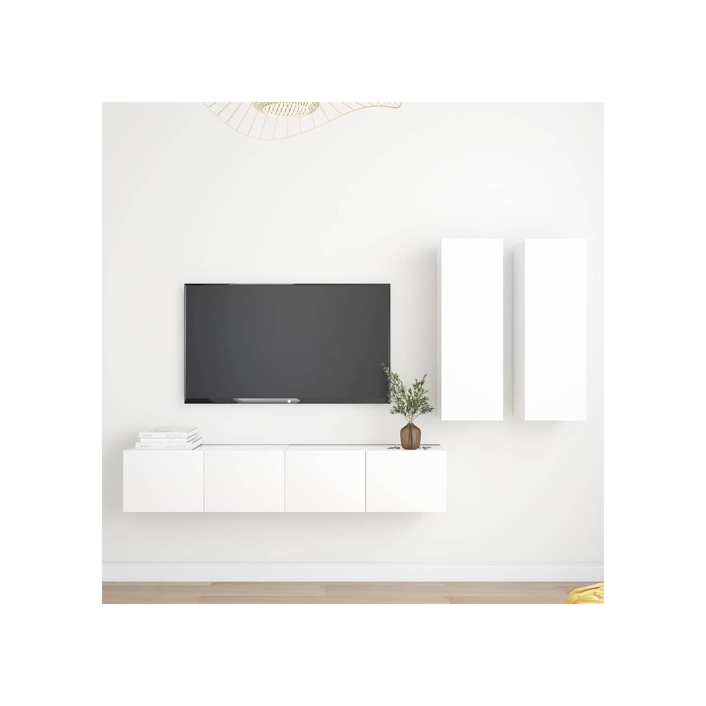 Ensemble de meubles TV 4 pcs Blanc Bois d'ingénierie