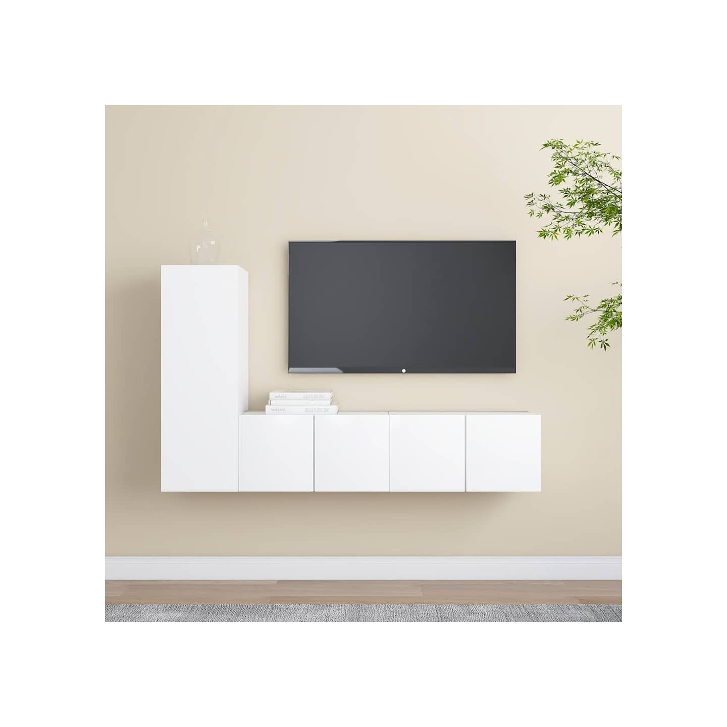 Ensemble de meubles TV 3 pcs Blanc Bois d'ingénierie