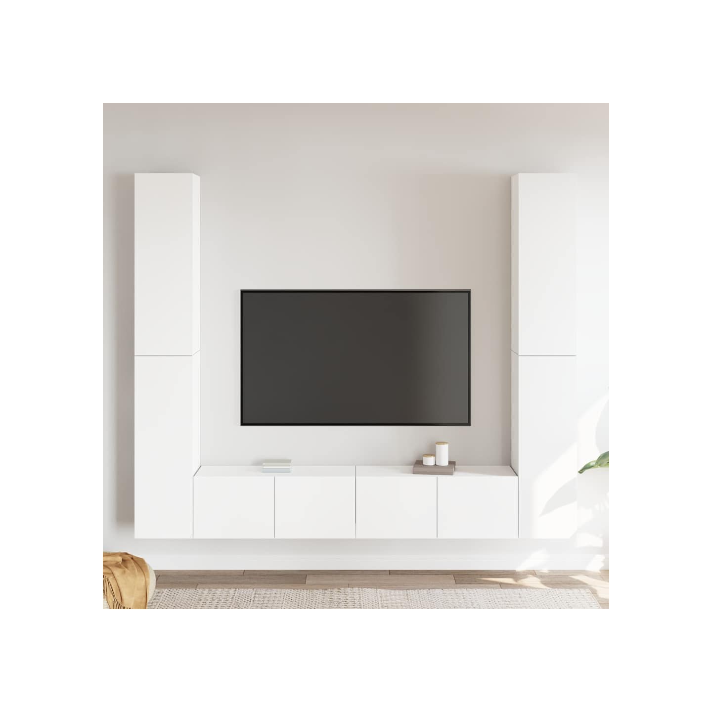 Ensemble de meubles TV 6 pcs Blanc Bois d'ingénierie
