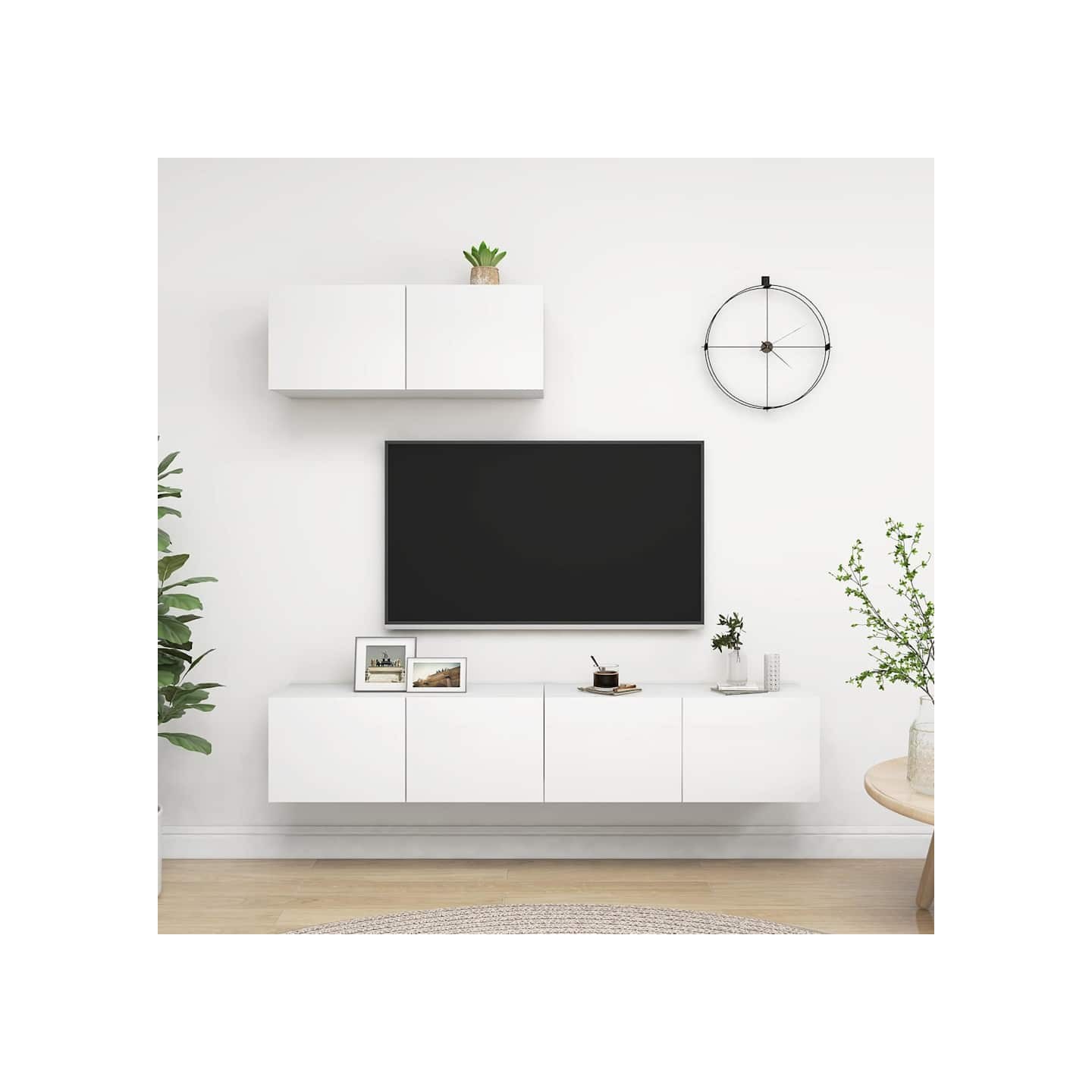 Meubles TV 3 pcs Blanc Bois d'ingénierie