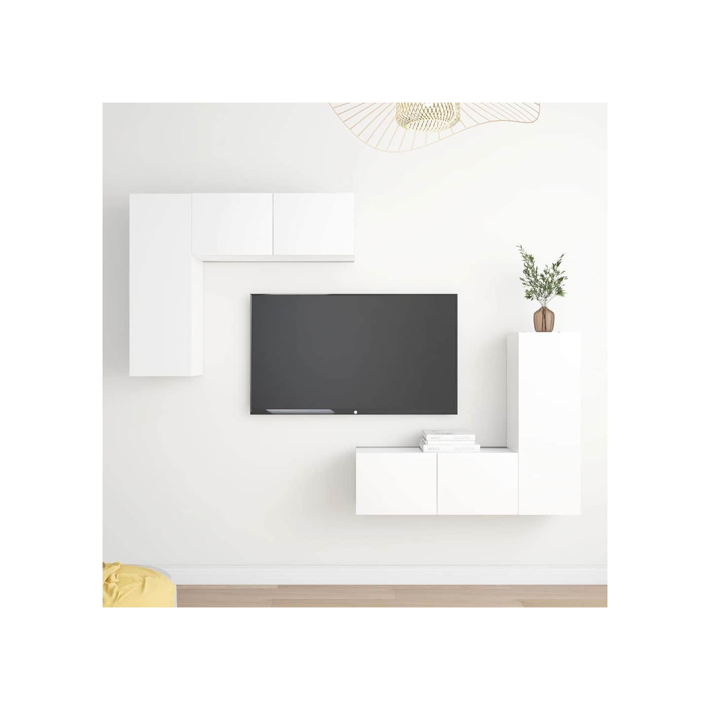 Ensemble de meubles TV 4 pcs Blanc Bois d'ingénierie