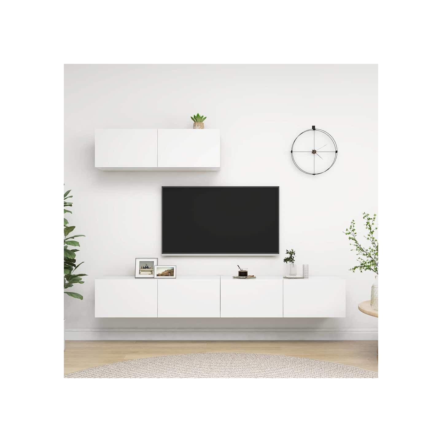 Meubles TV 3 pcs Blanc Bois d'ingénierie