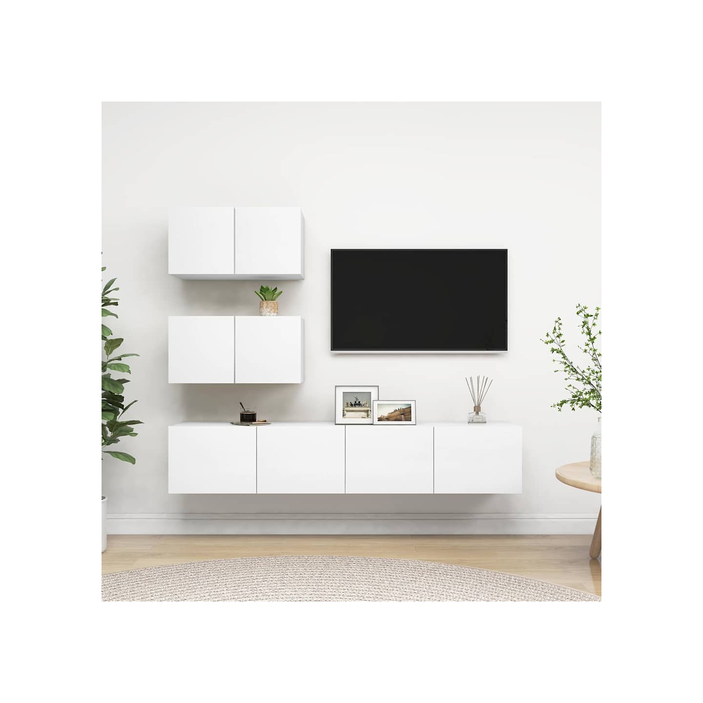 Ensemble de meubles TV 4 pcs Blanc Bois d'ingénierie
