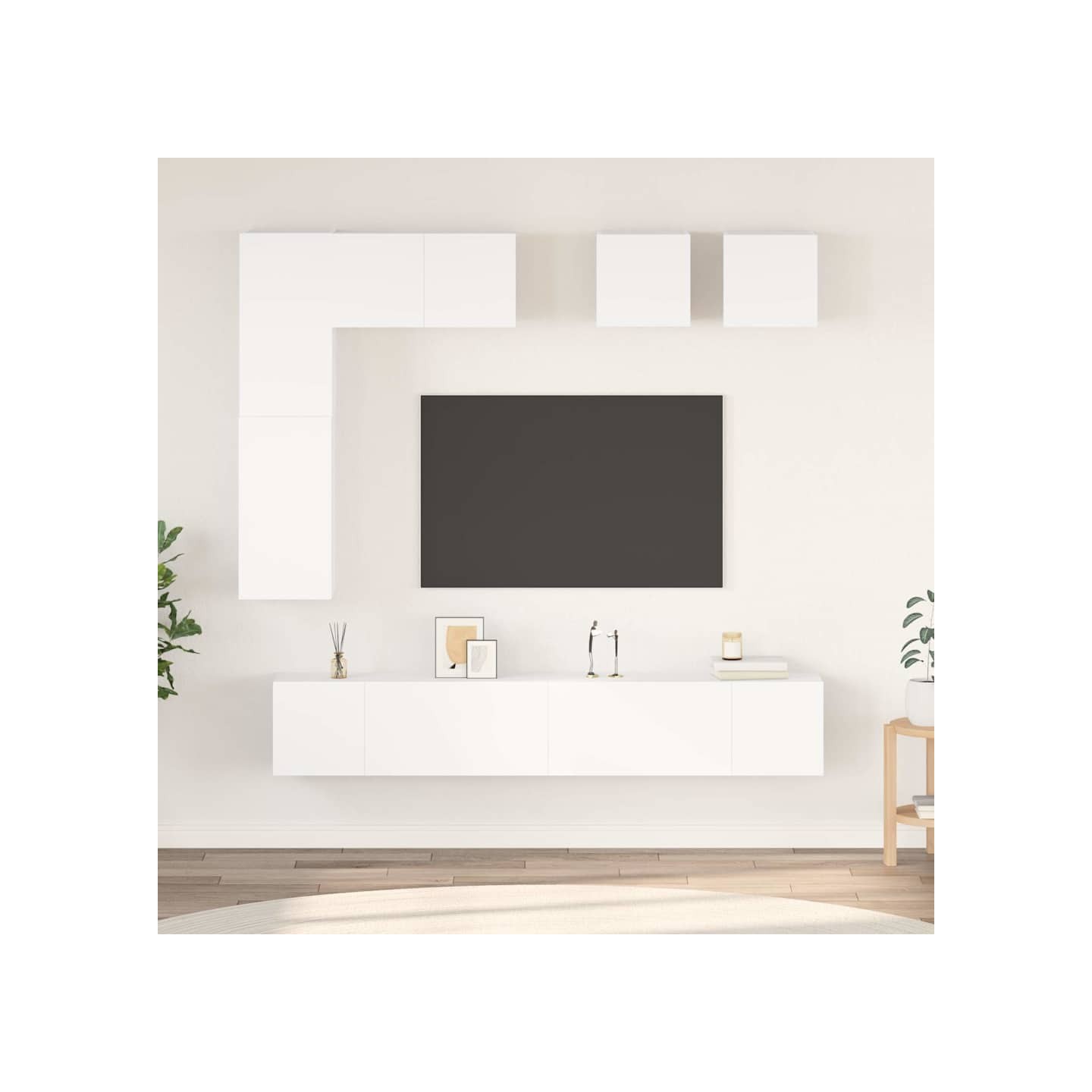 Ensemble de meubles TV 8 pcs Blanc Bois d'ingénierie