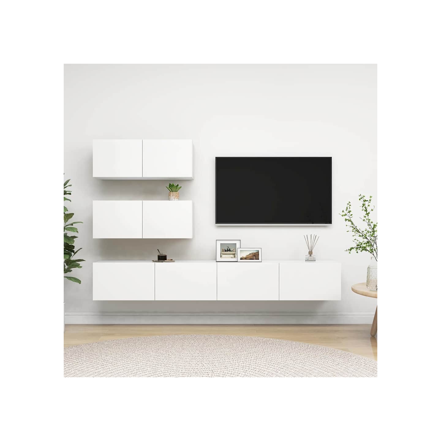 Ensemble de meubles TV 4 pcs Blanc Bois d'ingénierie