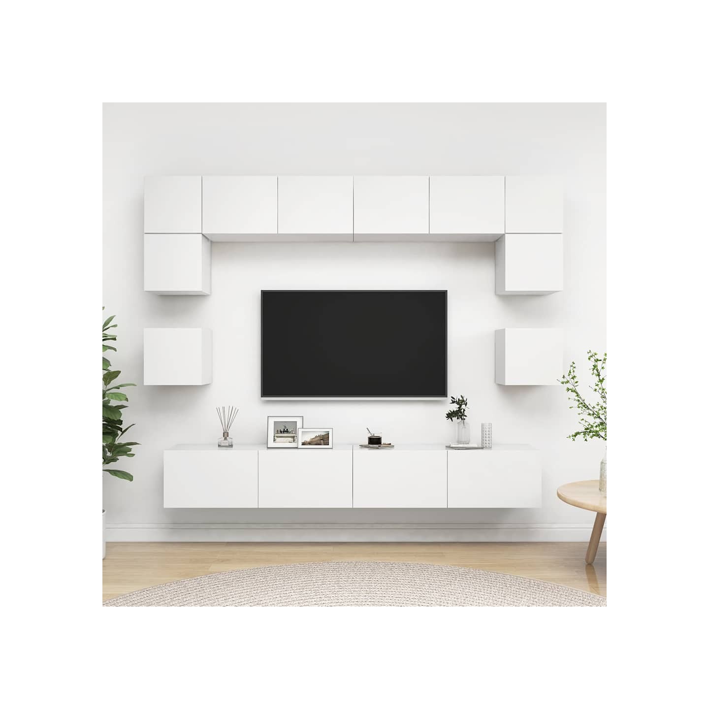 Ensemble de meubles TV 8 pcs Blanc Bois d'ingénierie