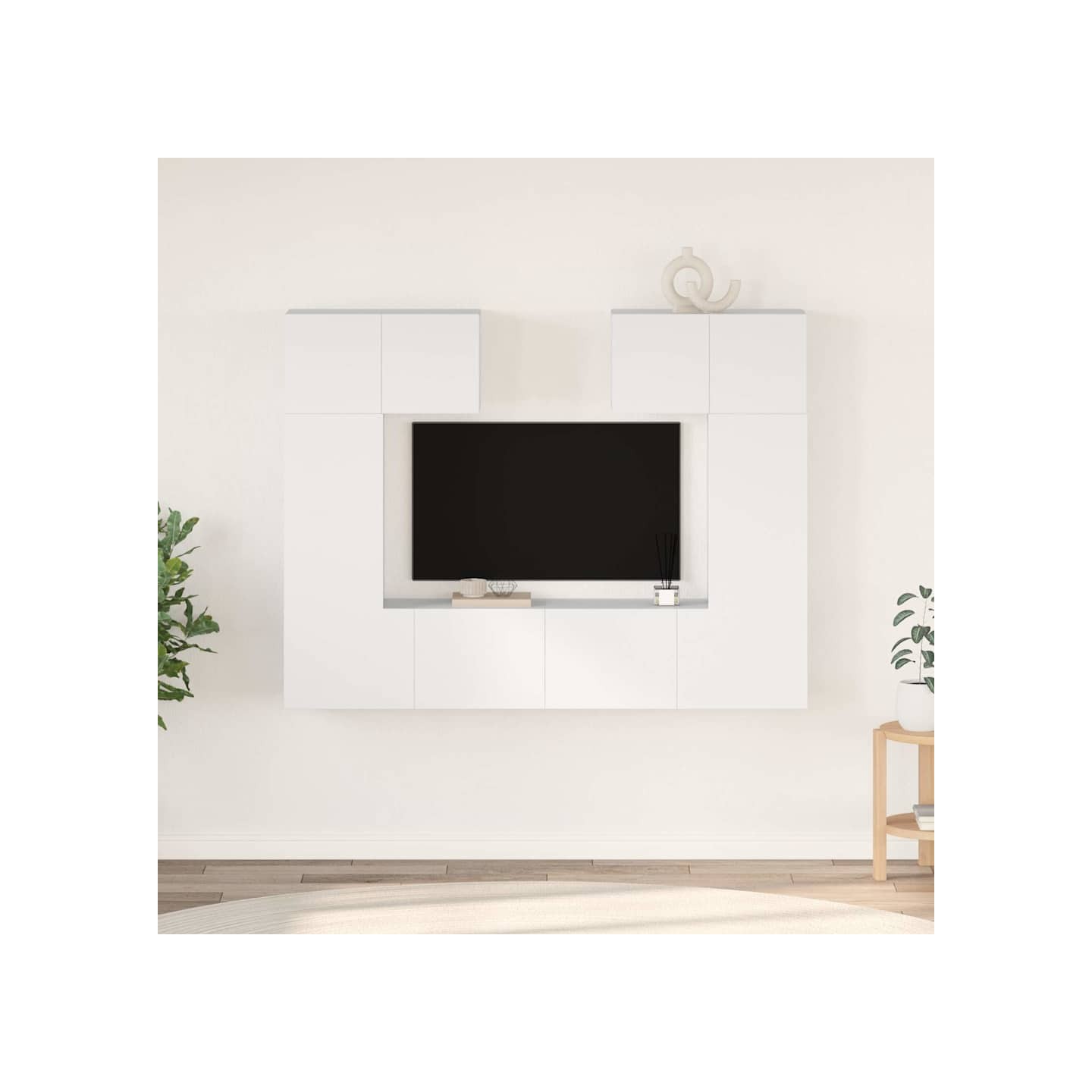 Ensemble de meubles TV 6 pcs Blanc Bois d'ingénierie
