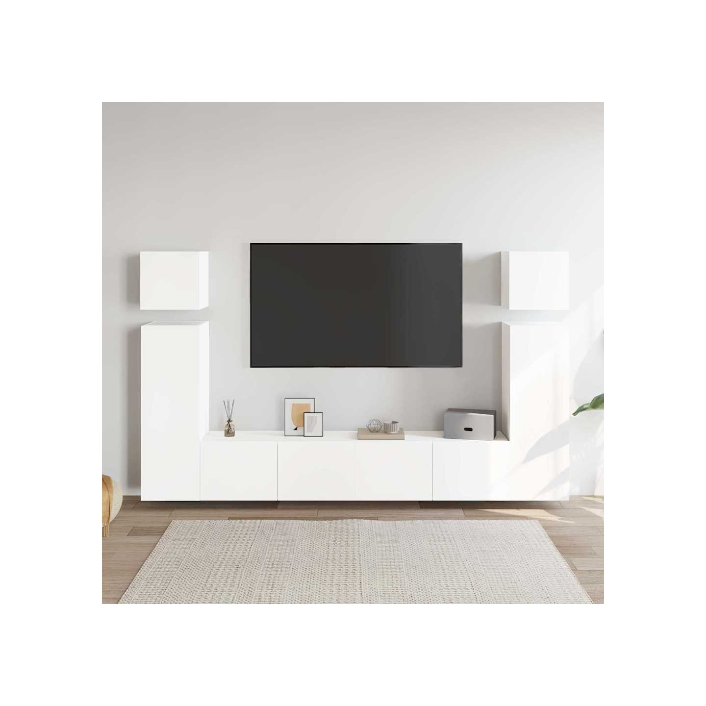 Ensemble de meubles TV 8 pcs Blanc Bois d'ingénierie