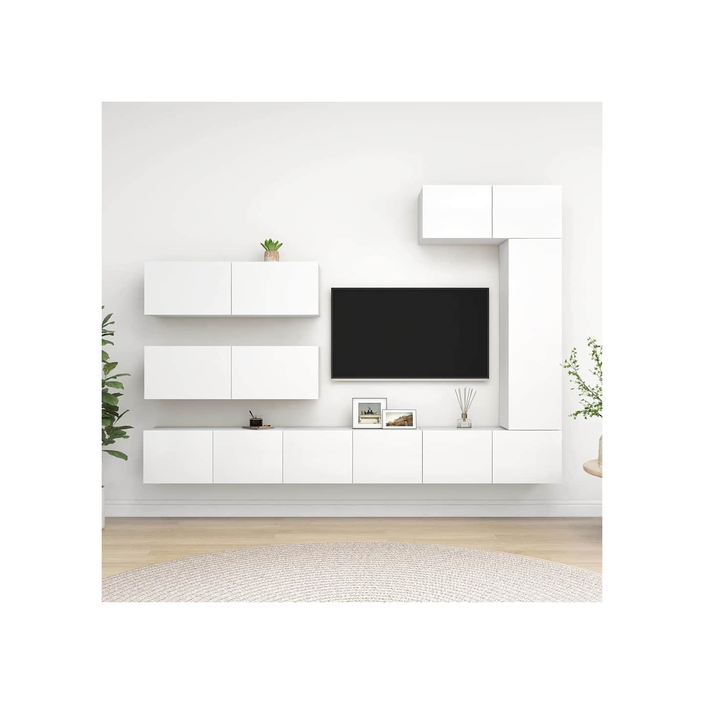 Ensemble de meubles TV 7 pcs Blanc Bois d'ingénierie