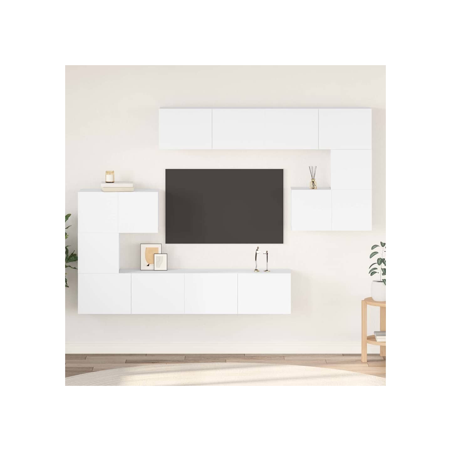 Ensemble de meubles TV 8 pcs Blanc Bois d'ingénierie