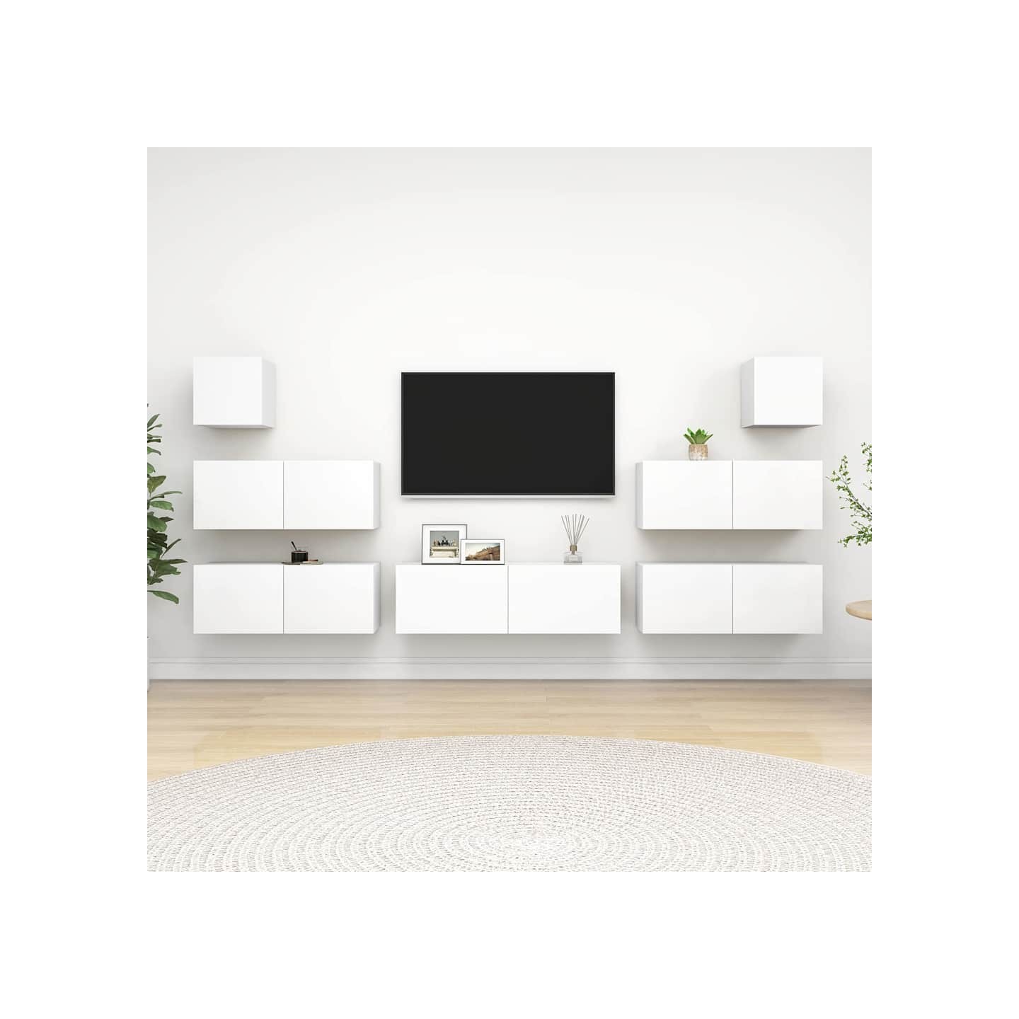 Ensemble de meubles TV 7 pcs Blanc Bois d'ingénierie