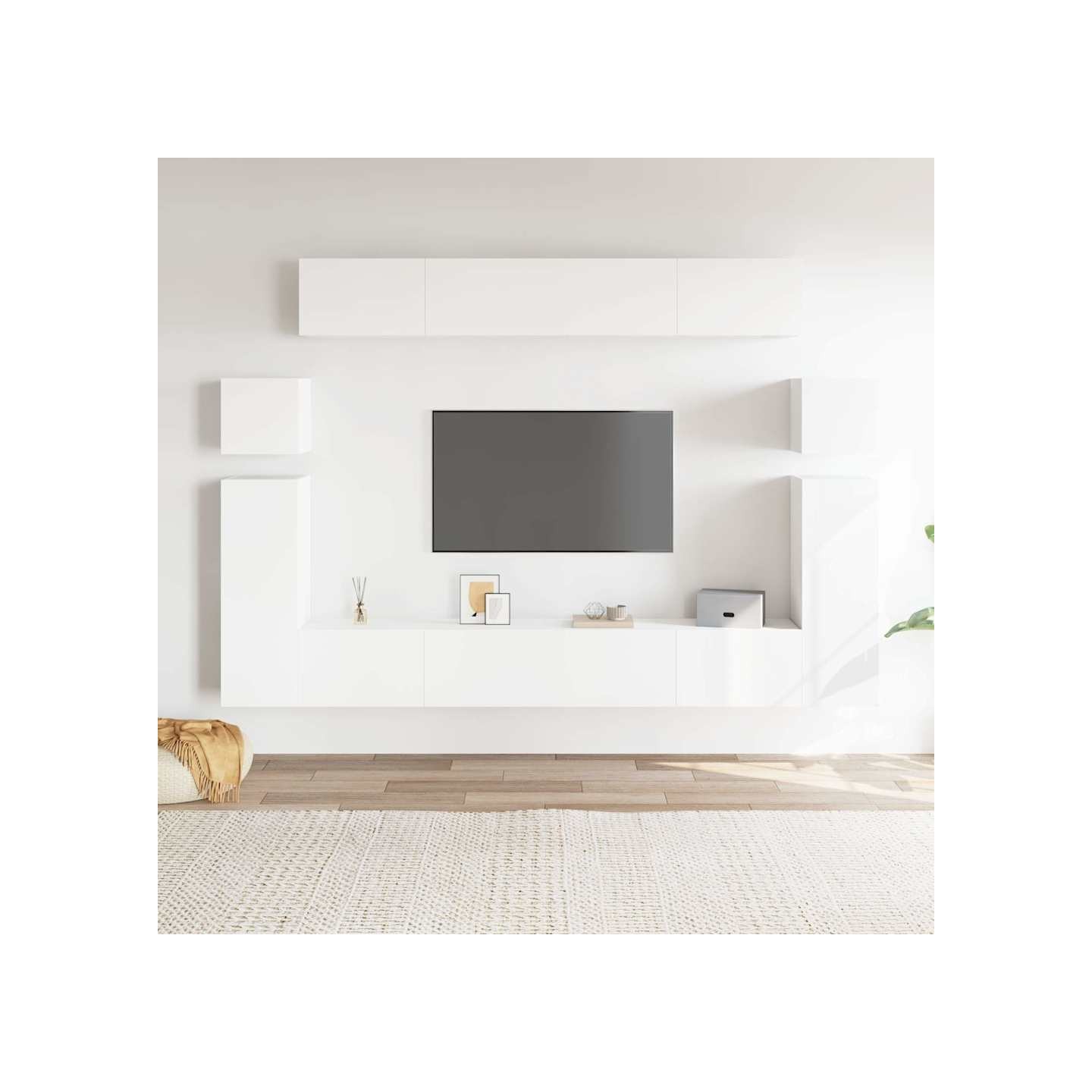 Ensemble de meubles TV 8 pcs Blanc Bois d'ingénierie