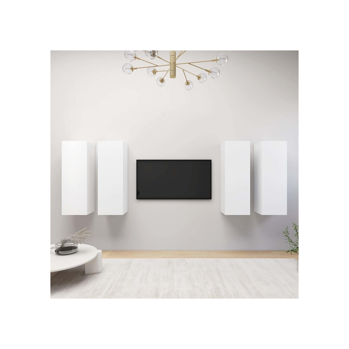 Meubles TV 4 pcs Blanc 30,5x30x90 cm Bois d'ingénierie