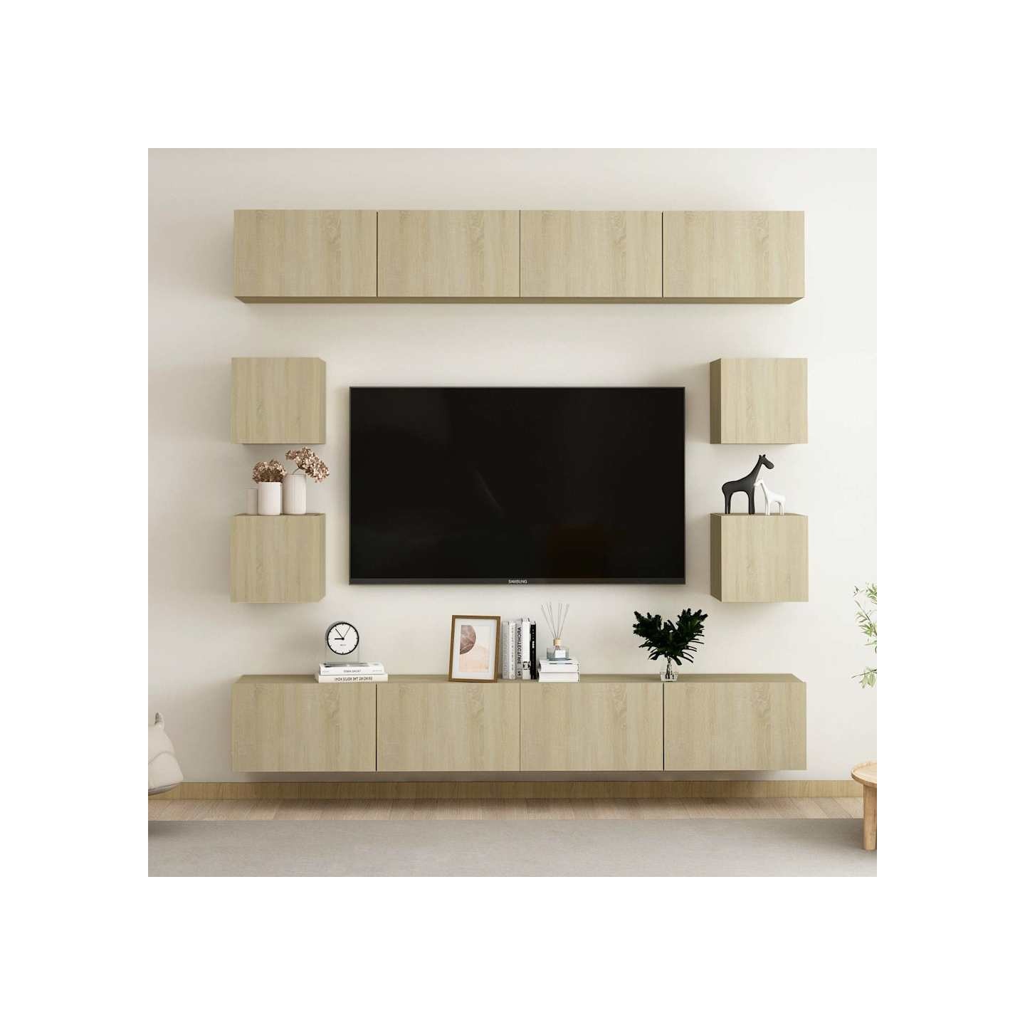 Ensemble de meubles TV 8 pcs Chêne sonoma Bois d'ingénierie