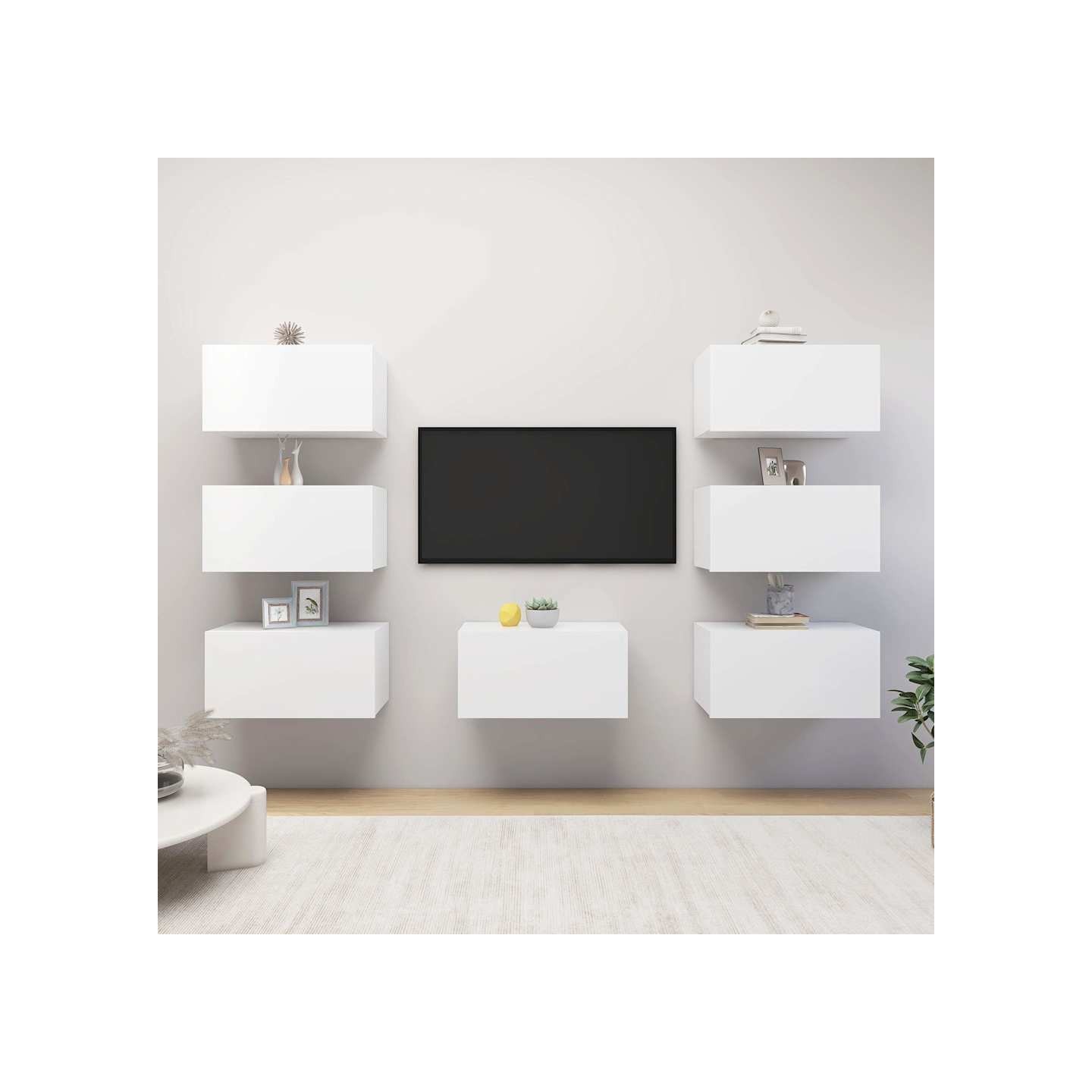 Meubles TV 7 pcs Blanc 30,5x30x60 cm Bois d'ingénierie