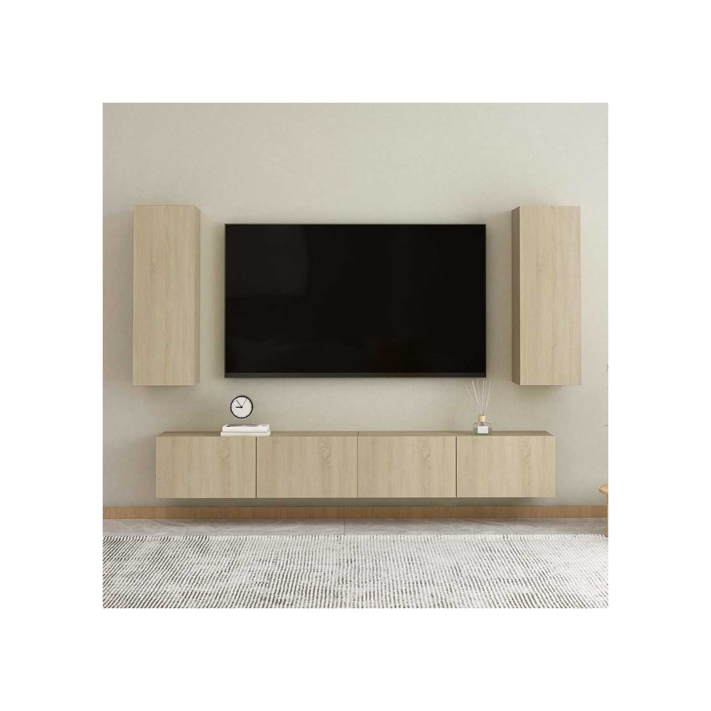 Ensemble de meubles TV 4 pcs Chêne sonoma Bois d'ingénierie