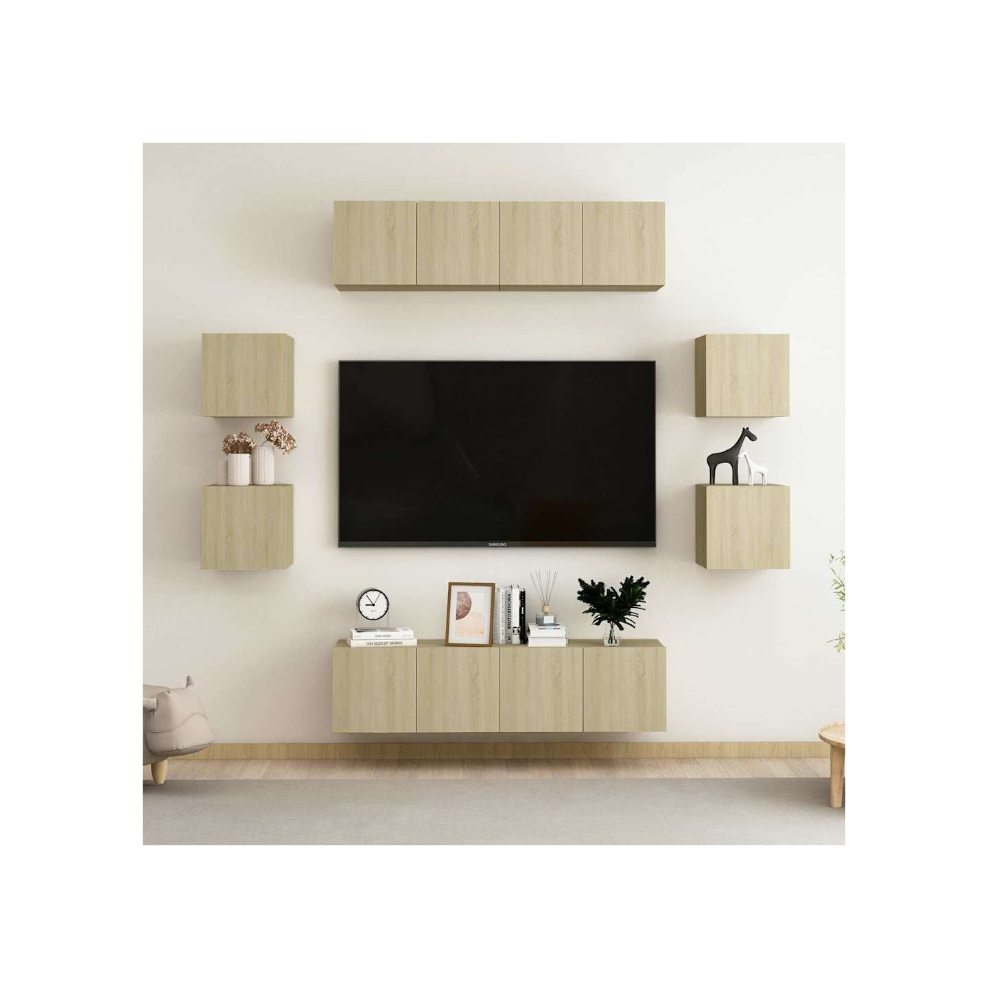 Ensemble de meubles TV 8 pcs Chêne sonoma Bois d'ingénierie