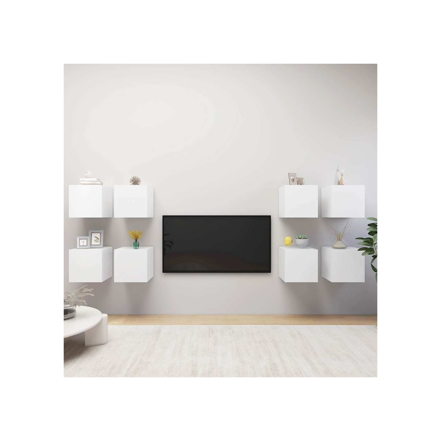 Meubles TV muraux 8 pcs Blanc 30,5x30x30 cm