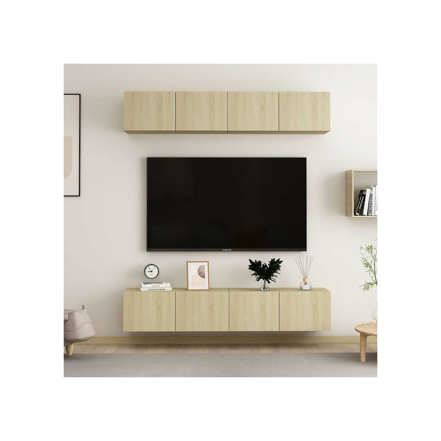 Meubles TV 4 pcs Chêne sonoma 80x30x30 cm Bois d'ingénierie
