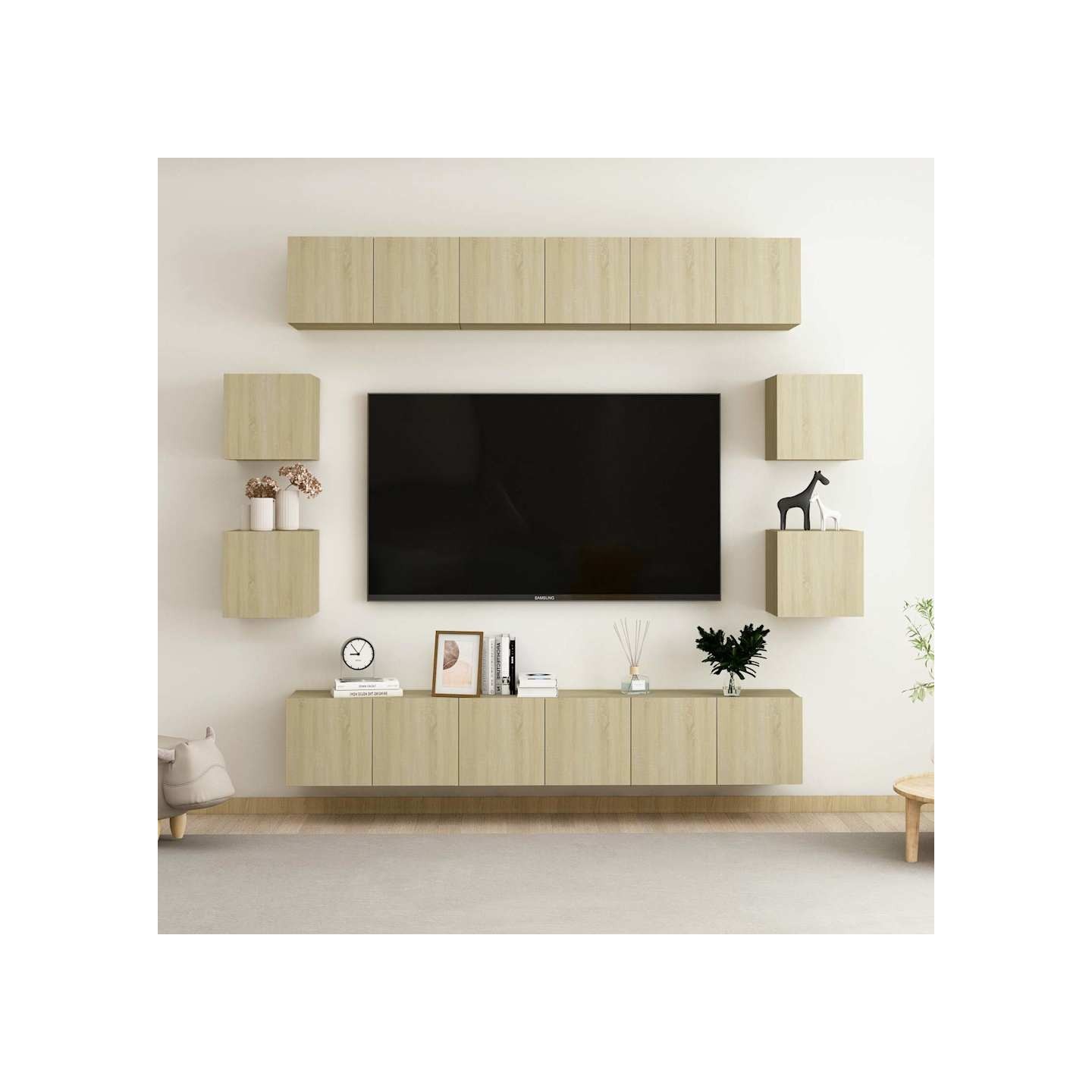 Ensemble de meubles TV 10 pcs Chêne sonoma Bois d'ingénierie