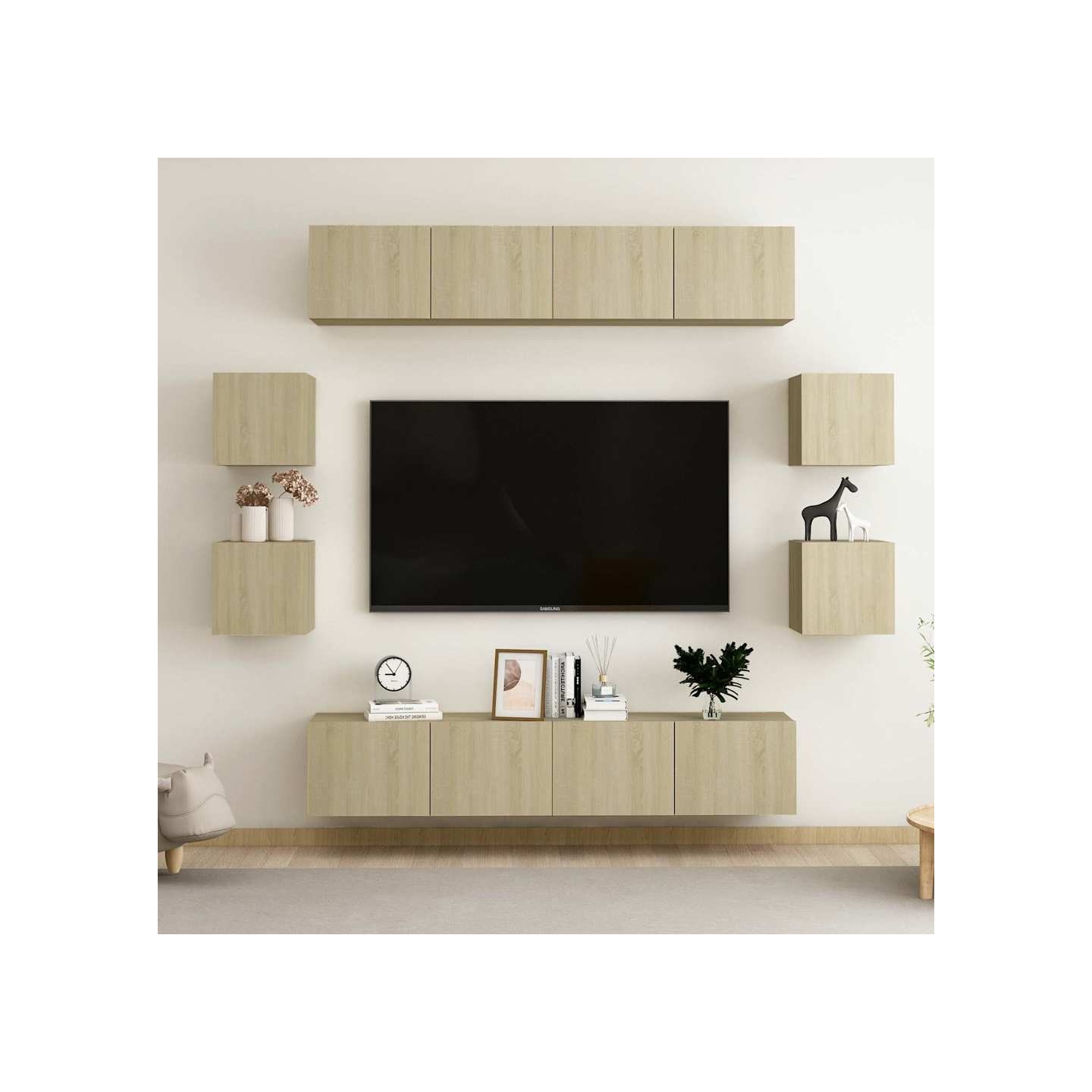 Ensemble de meubles TV 8 pcs Chêne sonoma Bois d'ingénierie