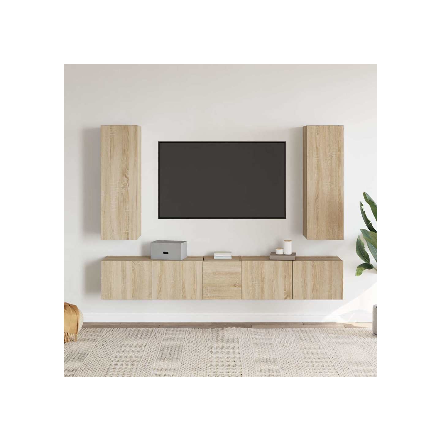 Ensemble de meubles TV 5 pcs Chêne sonoma Bois d'ingénierie