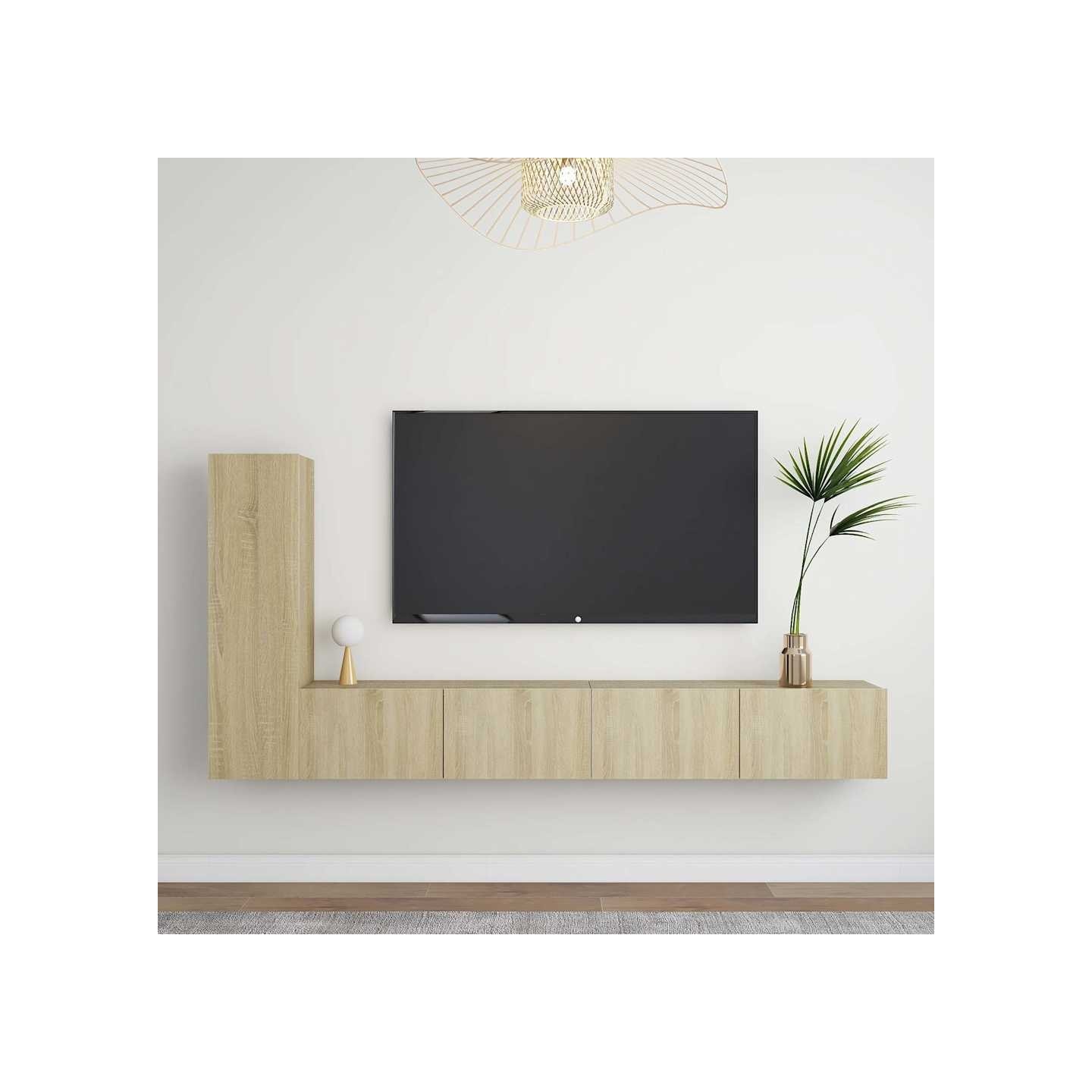 Ensemble de meubles TV 3 pcs Chêne sonoma Bois d'ingénierie