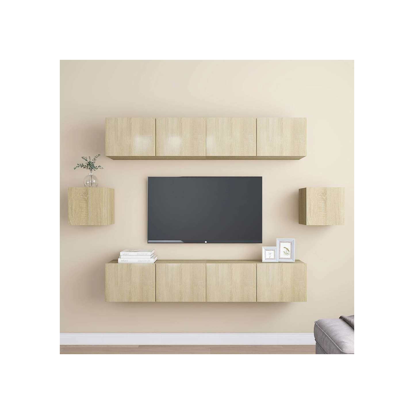 Ensemble de meubles TV 6 pcs Chêne sonoma Bois d'ingénierie