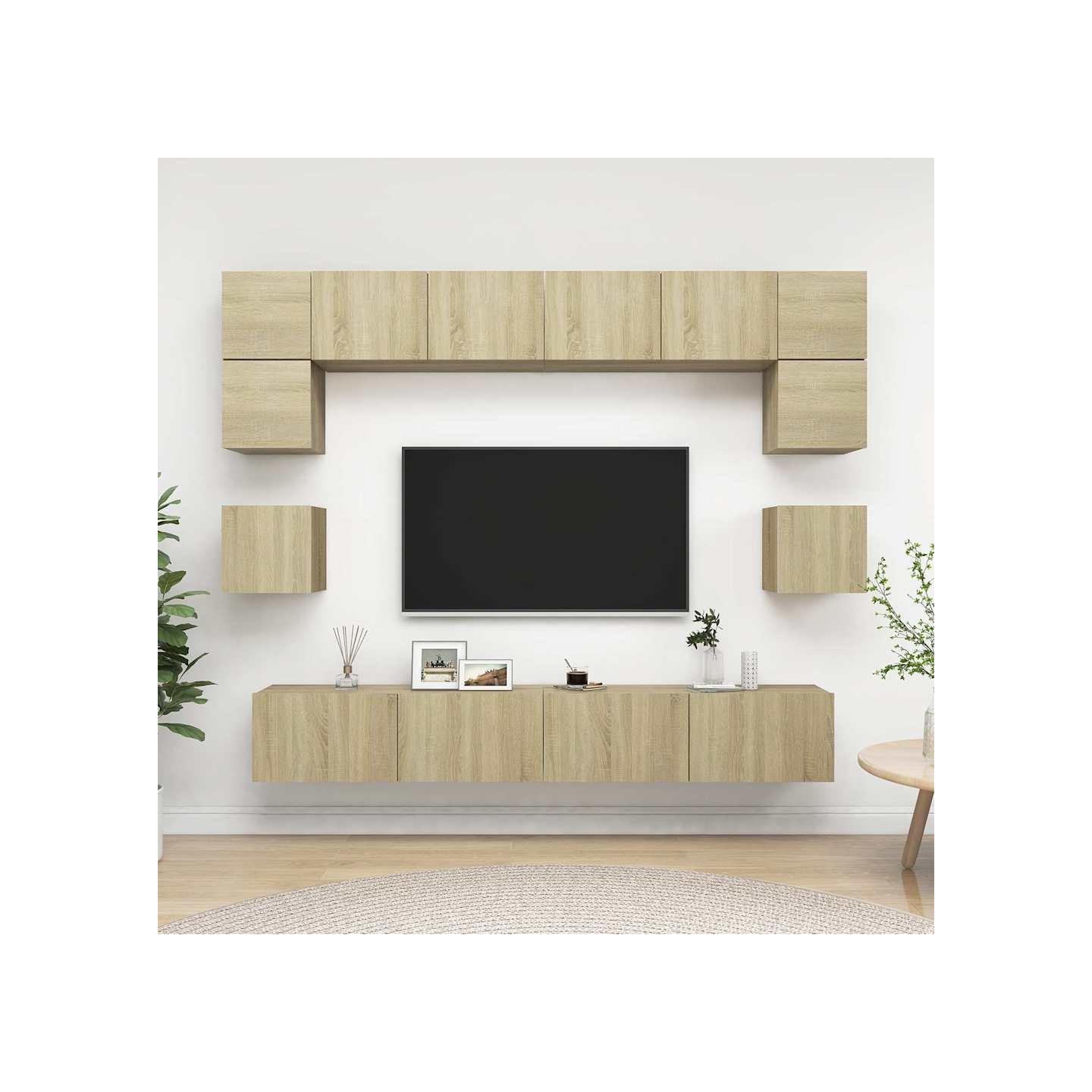 Ensemble de meuble TV 8 pcs Chêne sonoma Bois d'ingénierie