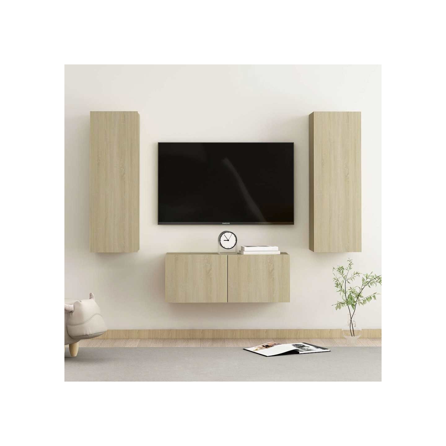 Ensemble de meubles TV 3 pcs Chêne sonoma Bois d'ingénierie
