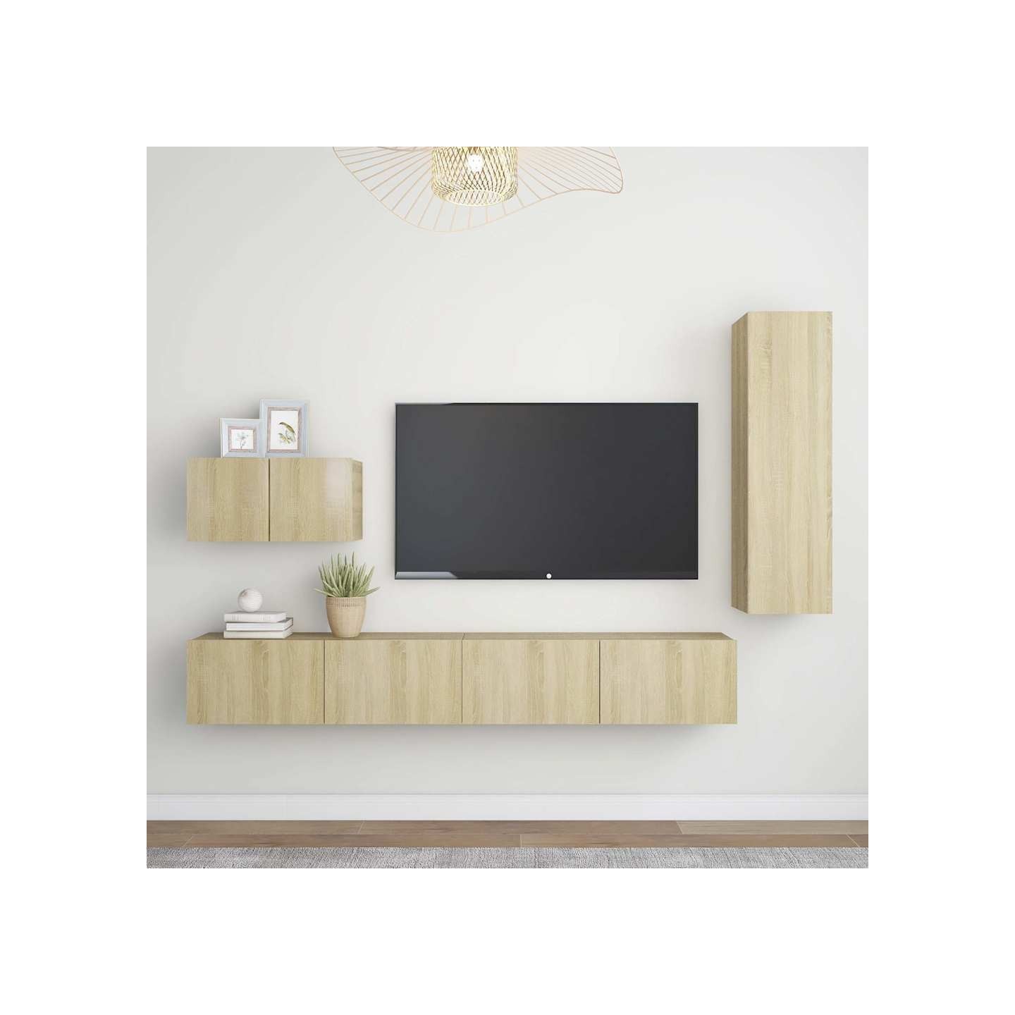 Ensemble de meubles TV 4 pcs Chêne sonoma Bois d'ingénierie