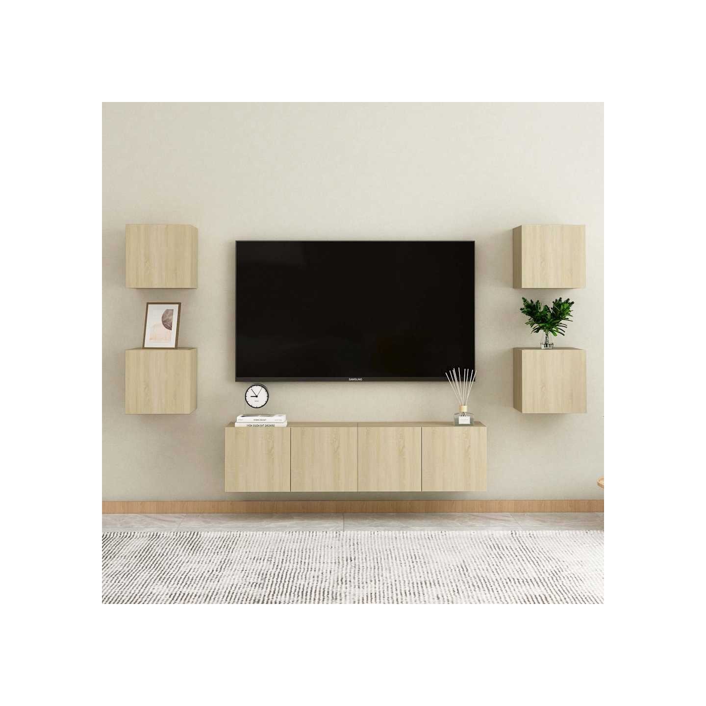 Ensemble de meubles TV 6 pcs Chêne sonoma Bois d'ingénierie