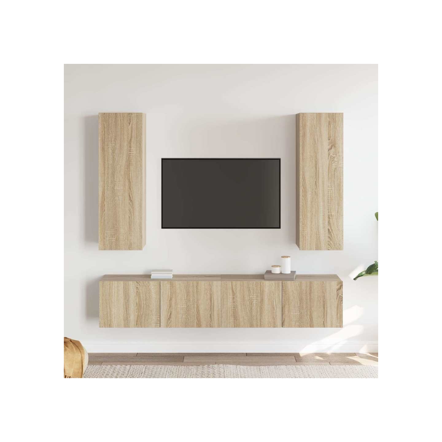 Ensemble de meubles TV 4 pcs Chêne sonoma Bois d'ingénierie