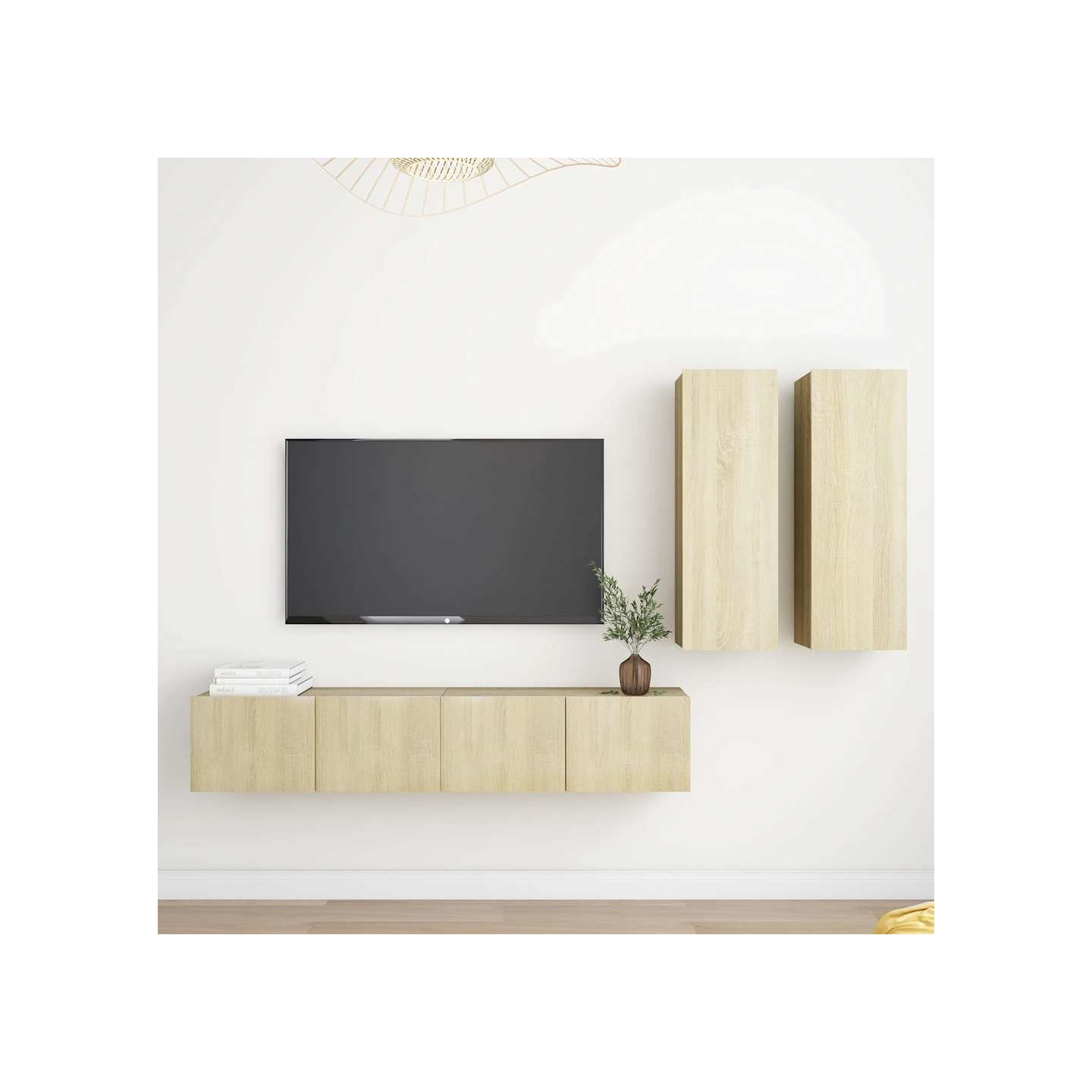 Ensemble de meubles TV 4 pcs Chêne sonoma Bois d'ingénierie