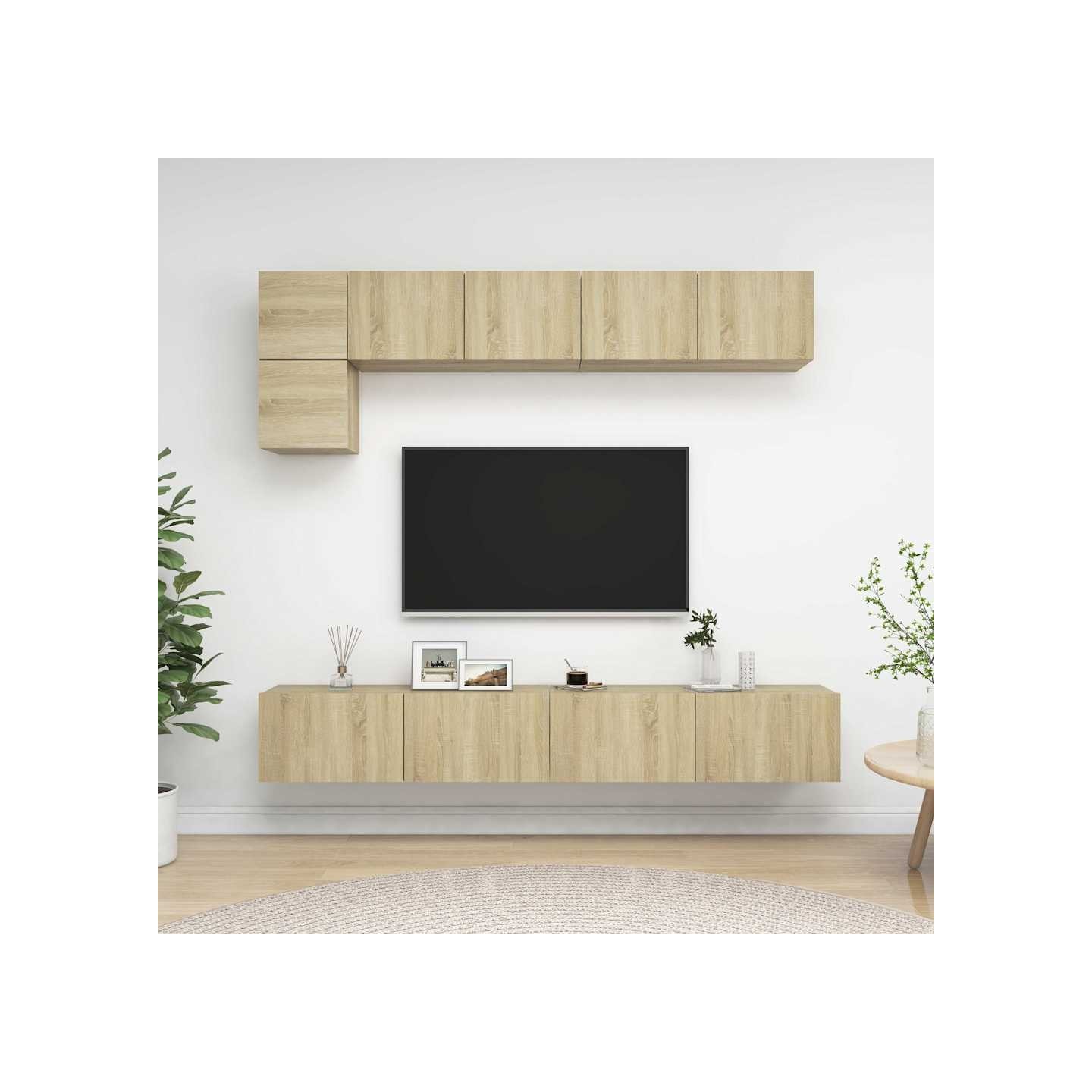 Ensemble de meuble TV 5 pcs Chêne sonoma Bois d'ingénierie