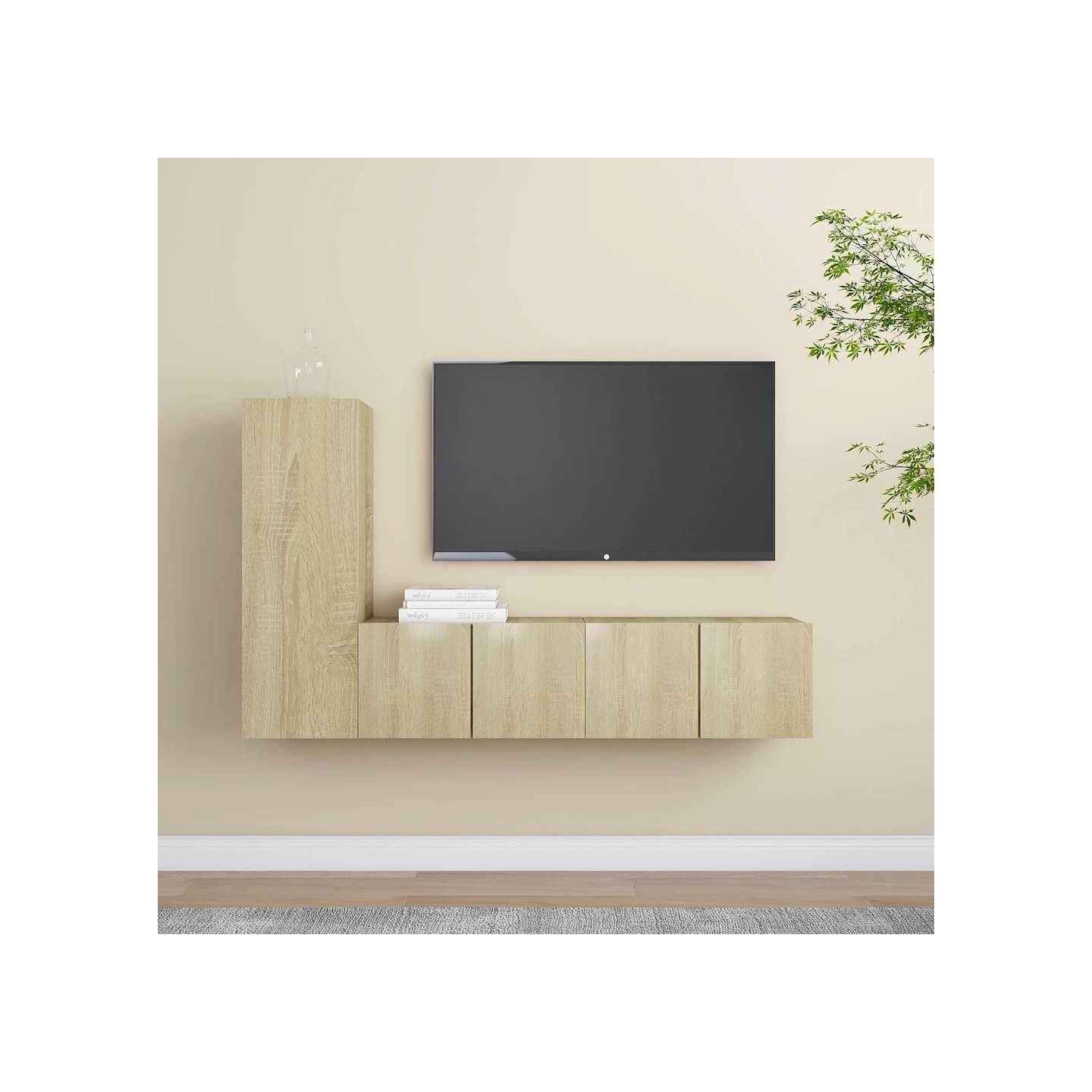 Ensemble de meubles TV 3 pcs Chêne sonoma Bois d'ingénierie