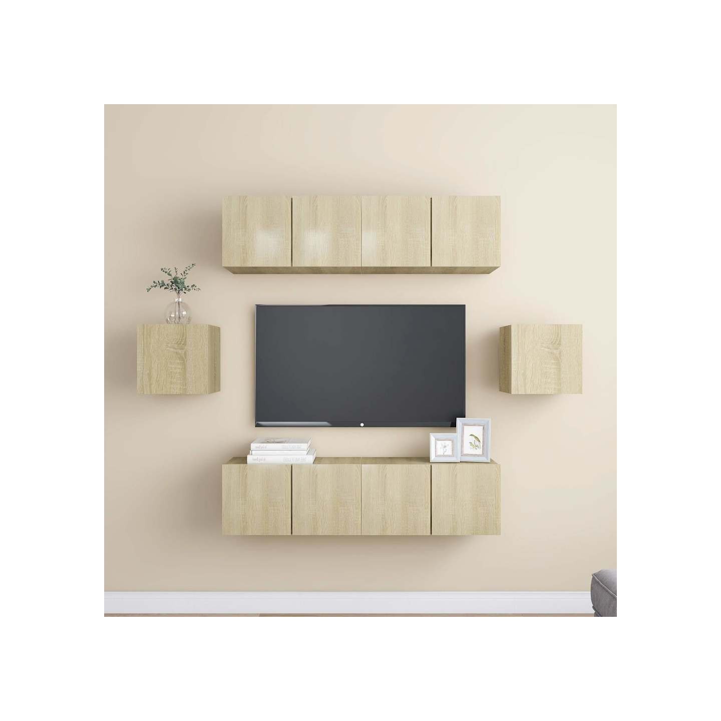 Ensemble de meubles TV 6 pcs Chêne sonoma Bois d'ingénierie
