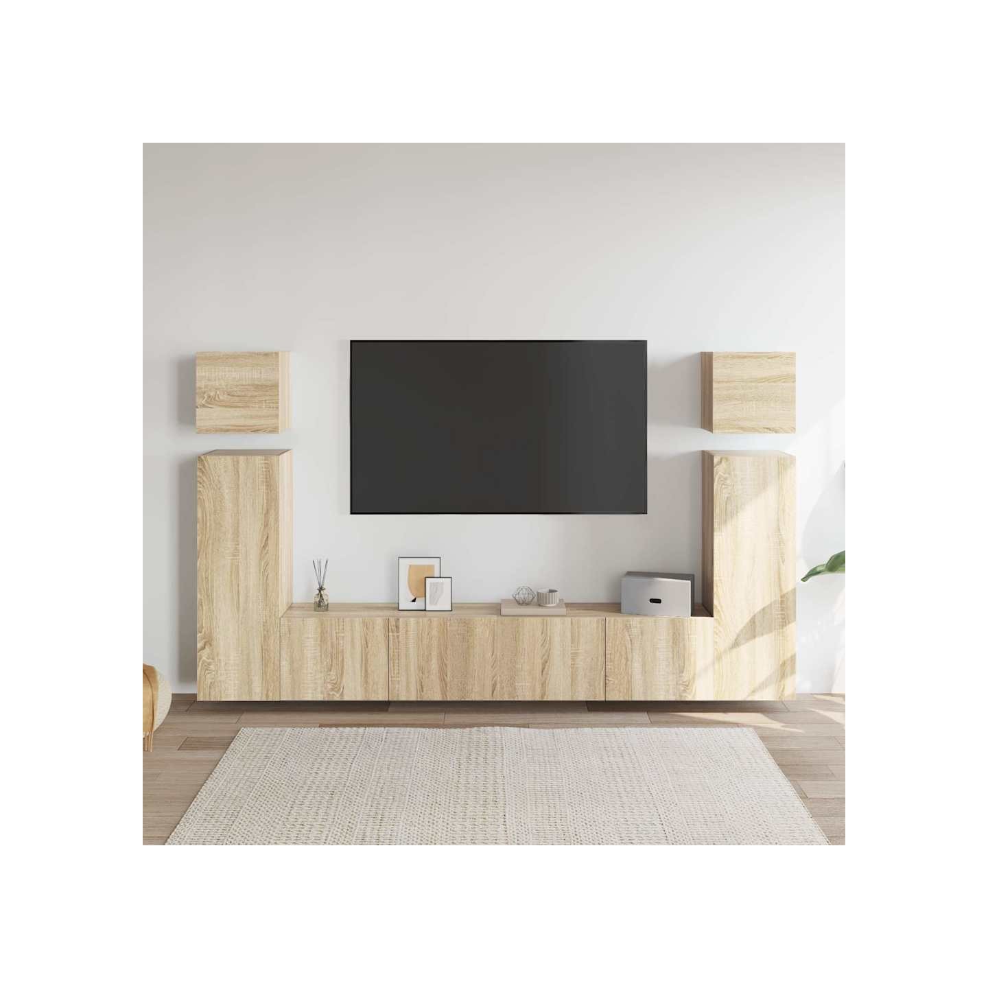 Ensemble de meuble TV 8 pcs Chêne sonoma Bois d'ingénierie