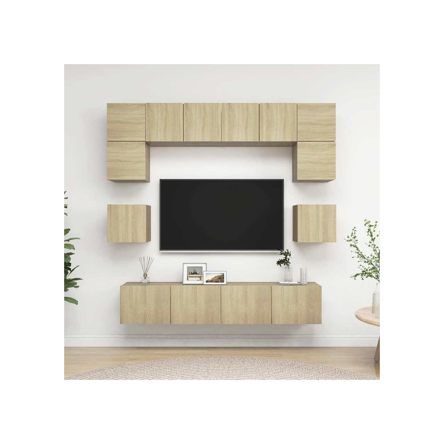 Ensemble de meuble TV 8 pcs Chêne sonoma Bois d'ingénierie