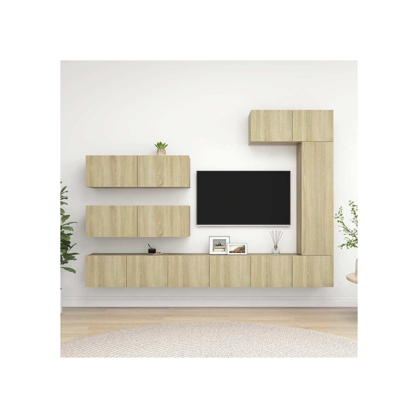 Ensemble de meuble TV 7 pcs Chêne sonoma Bois d'ingénierie